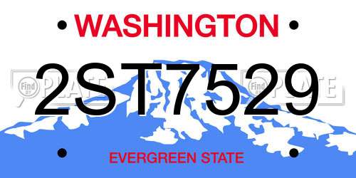 2ST7529 Washington License Plate