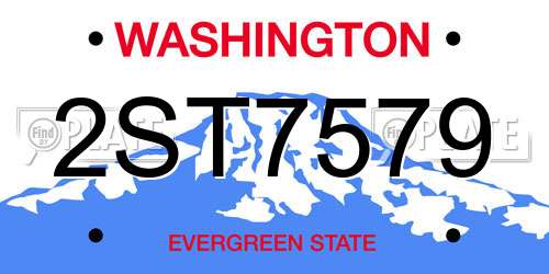 2ST7579 Washington License Plate