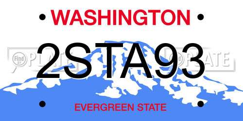 2STA93 Washington License Plate