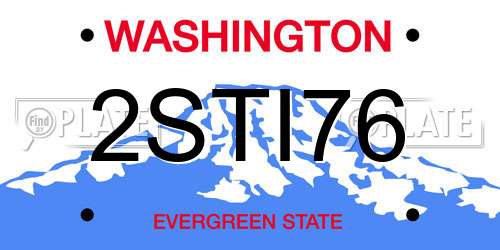 2STI76 Washington License Plate