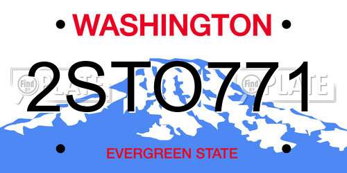 2STO771 Washington License Plate