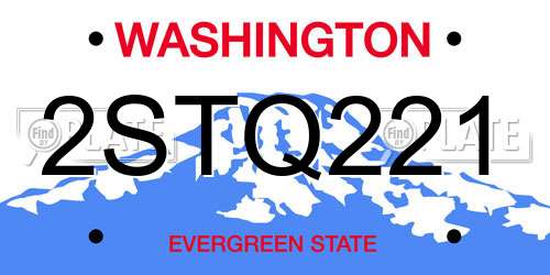 2STQ221 Washington License Plate