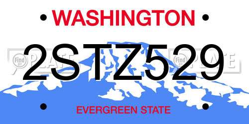 2STZ529 Washington License Plate