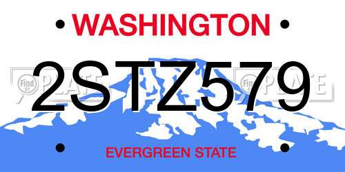 2STZ579 Washington License Plate