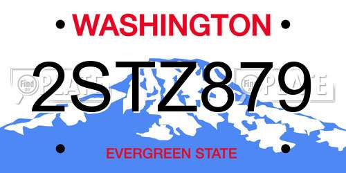 2STZ879 Washington License Plate