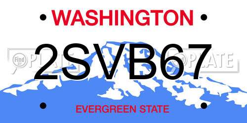 2SVB67 Washington License Plate