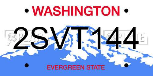 2SVT144 Washington License Plate