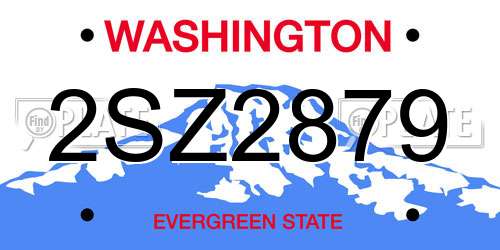 2SZ2879 Washington License Plate