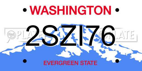 2SZI76 Washington License Plate