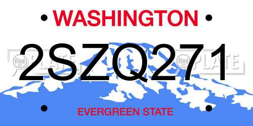2SZQ271 Washington License Plate