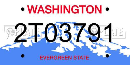 2T03791 Washington License Plate
