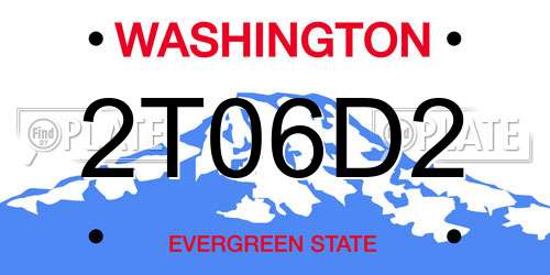 2T06D2 Washington License Plate