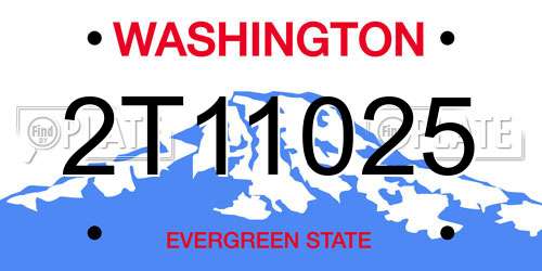 2T11025 Washington License Plate