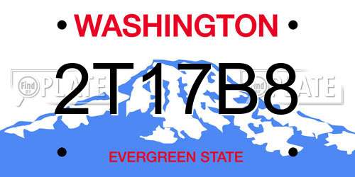 2T17B8 Washington License Plate