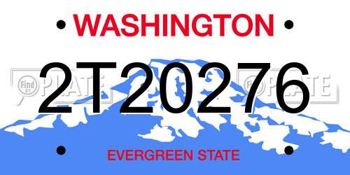2T20276 Washington License Plate