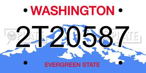 2T20587 Washington License Plate