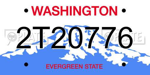 2T20776 Washington License Plate