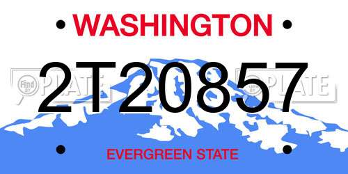 2T20857 Washington License Plate