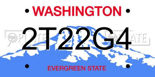 2T22G4 Washington License Plate
