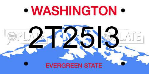 2T25I3 Washington License Plate