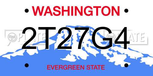 2T27G4 Washington License Plate