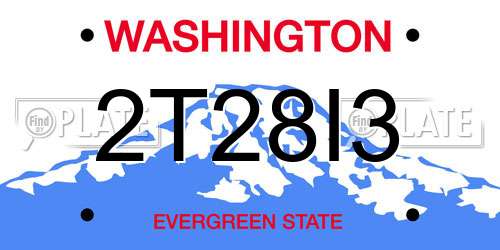 2T28I3 Washington License Plate
