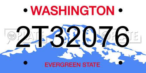 2T32076 Washington License Plate
