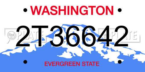 2T36642 Washington License Plate