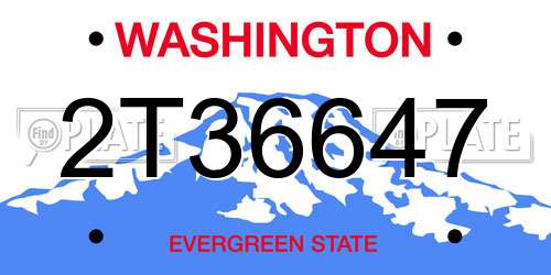 2T36647 Washington License Plate