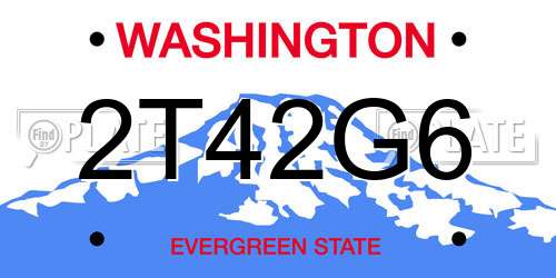 2T42G6 Washington License Plate