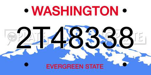 2T48338 Washington License Plate