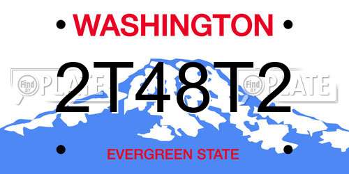 2T48T2 Washington License Plate