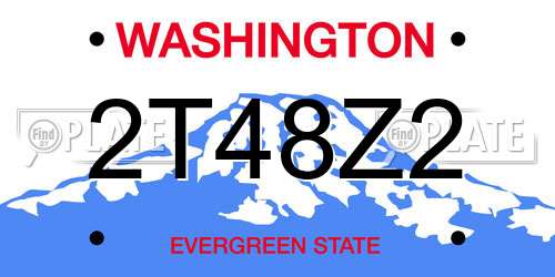 2T48Z2 Washington License Plate