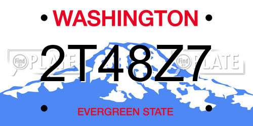 2T48Z7 Washington License Plate