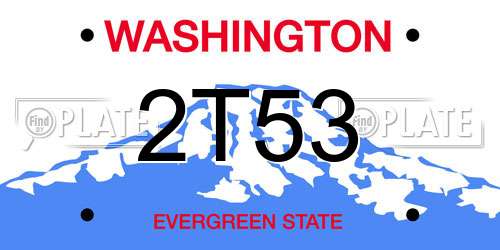 2T53 Washington License Plate