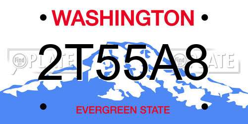 2T55A8 Washington License Plate