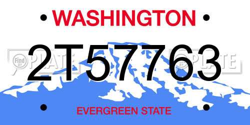 2T57763 Washington License Plate