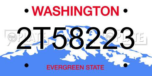 2T58223 Washington License Plate
