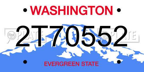 2T70552 Washington License Plate