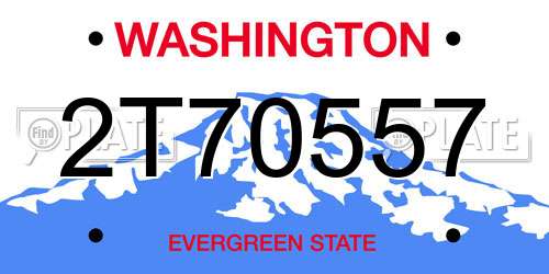 2T70557 Washington License Plate