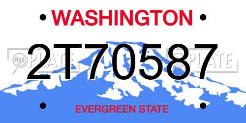 2T70587 Washington License Plate