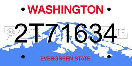 2T71634 Washington License Plate