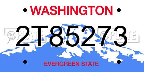 2T85273 Washington License Plate