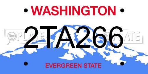 2TA266 Washington License Plate