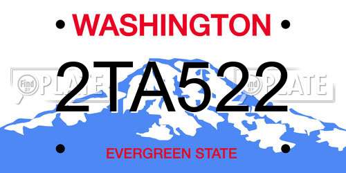 2TA522 Washington License Plate