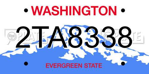 2TA8338 Washington License Plate