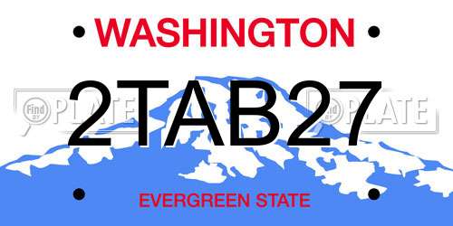 2TAB27 Washington License Plate