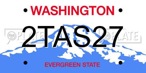2TAS27 Washington License Plate