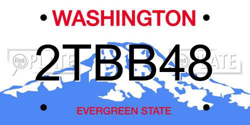 2TBB48 Washington License Plate