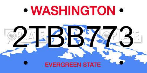 2TBB773 Washington License Plate